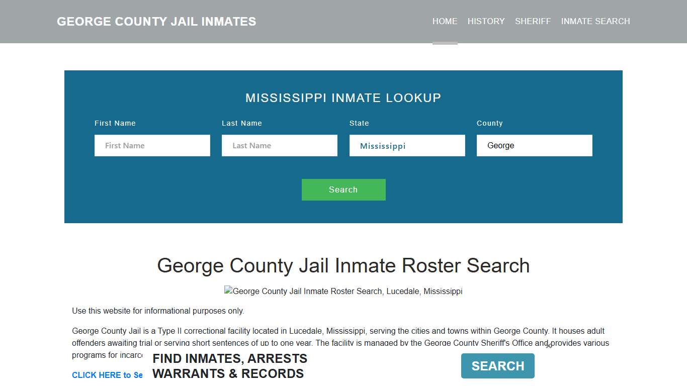 George County Jail Inmate Roster Lookup, Lucedale, MS